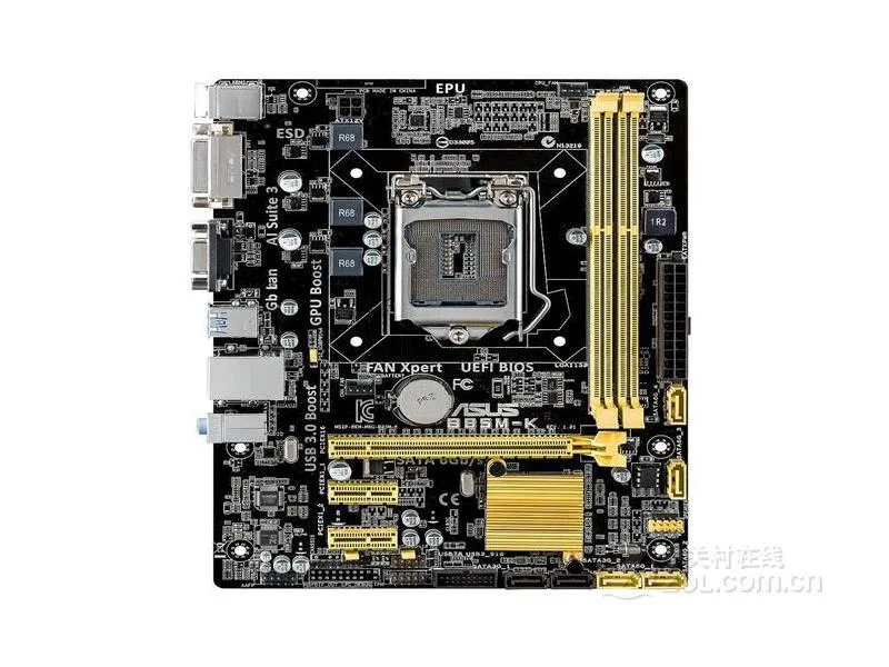 Green Micro ATX motherboard with silver CPU socket and black DDR3 slots