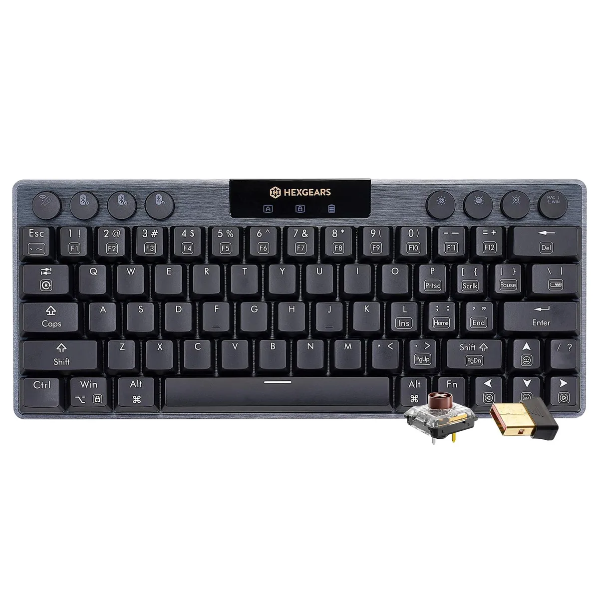 Compact 60% aluminum keyboard with low-profile tactile switches and RGB backlighting