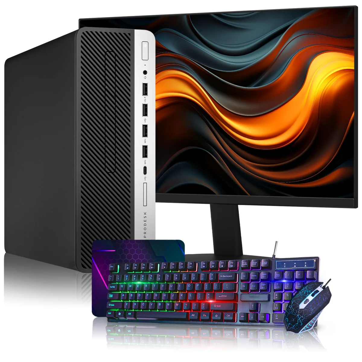 HP HP ProDesk 600 G4 SFF Desktop PC i5-8500 32GB DDR4 1TB SSD 24" FHD Monitor Windows 11 Pro — photo du produit