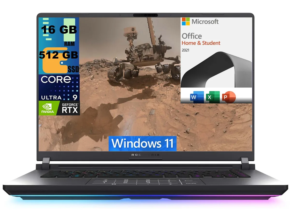 ASUS ROG Strix G16 gaming laptop in Eclipse Gray finish, 16 inch display, slim profile