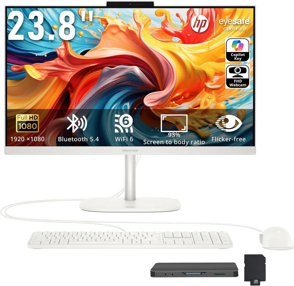 HP HP OmniStudio All-in-One PC N150 8GB 1.12TB White — ürün fotoğrafı