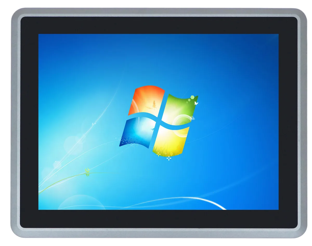 Gray 12.1 inch resistive touch panel PC with aluminum alloy enclosure