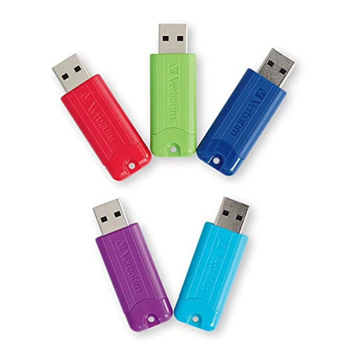 VERBATIM Verbatim Pinstripe 32GB USB 3.0 Flash Drive 5 Pack Multicolor — 商品写真