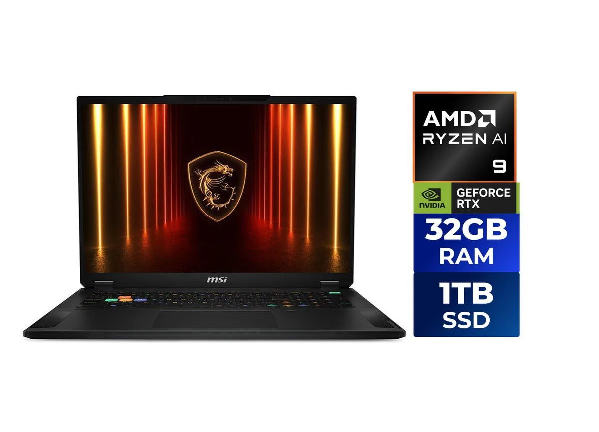 Midnight Black 18 inch gaming laptop with thin magnesium aluminum chassis
