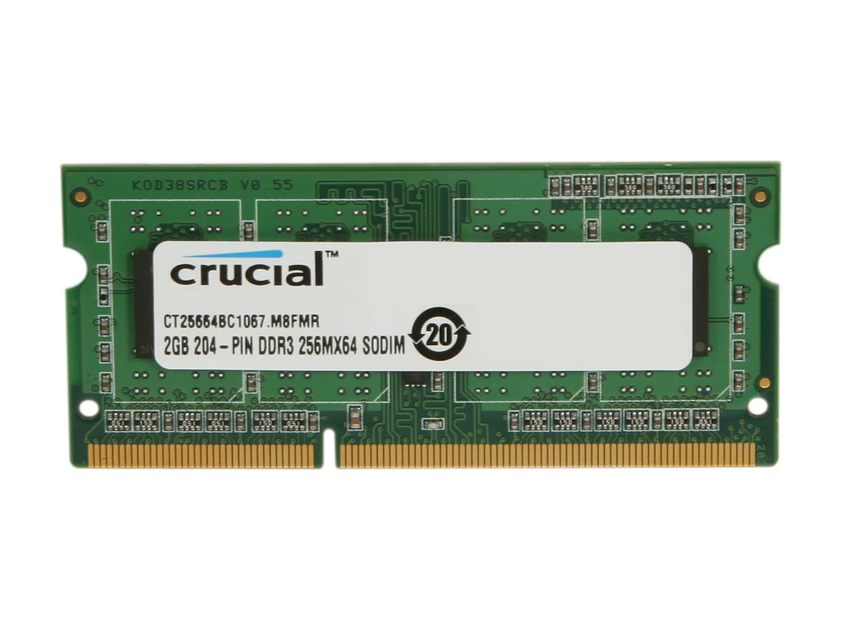 Crucial Crucial CT25664BC1067 2GB DDR3 1066 laptop RAM — foto produk