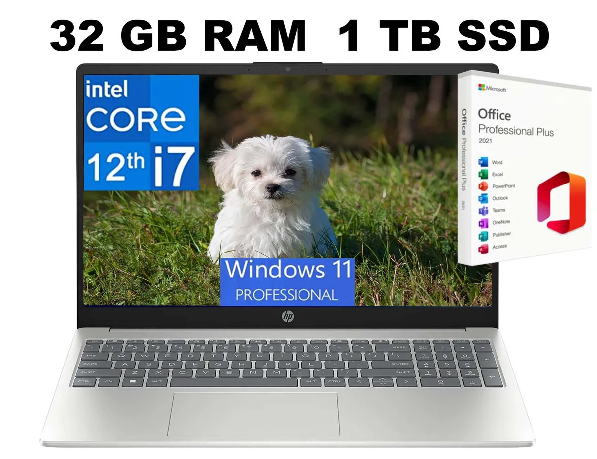 HP HP 15 laptop i7-1255U 32GB 1TB SSD Wi-Fi 6 Windows 11 Pro — product photo