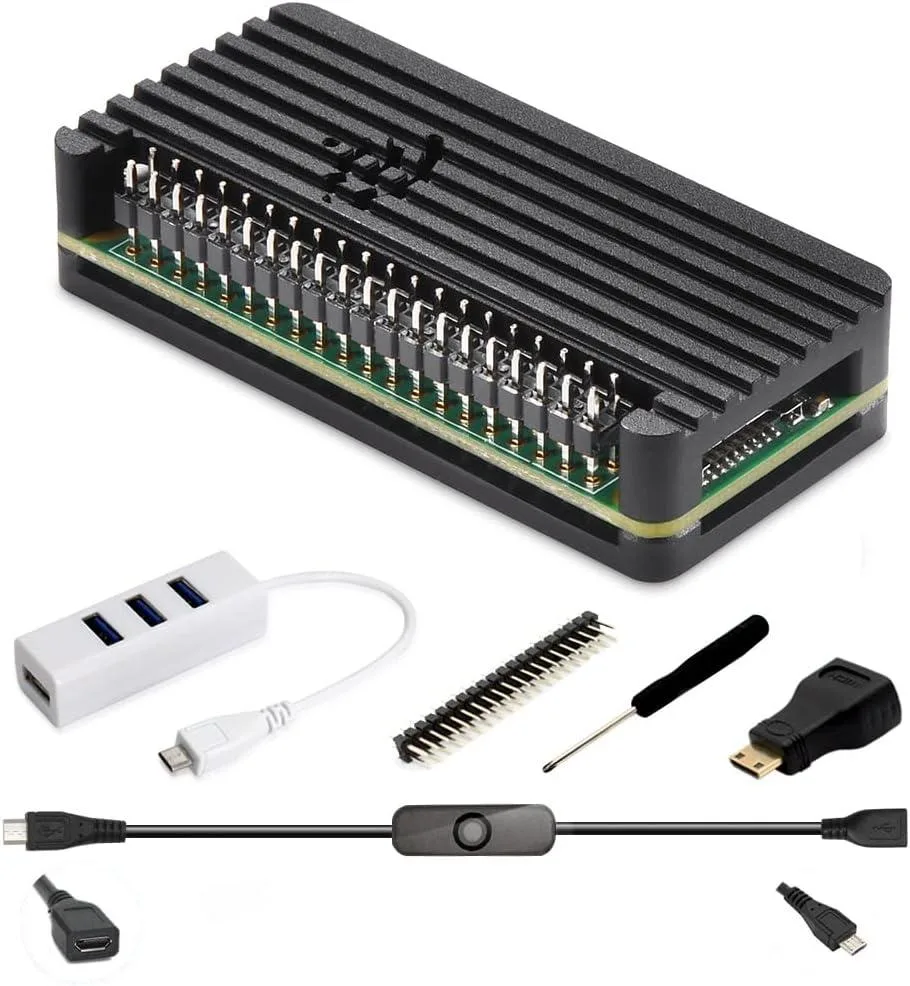 MCDODO MCDODO Pi Zero 2 Aluminum Case Kit with OTG Hub HDMI Adapter On/Off Switch — product photo
