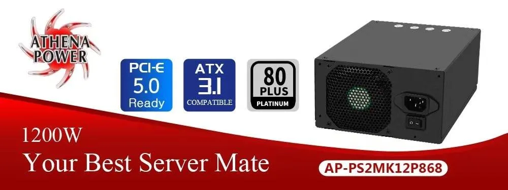 Athena Power Athena Power AP-PS2MK12P868 1200W server power supply — toote foto