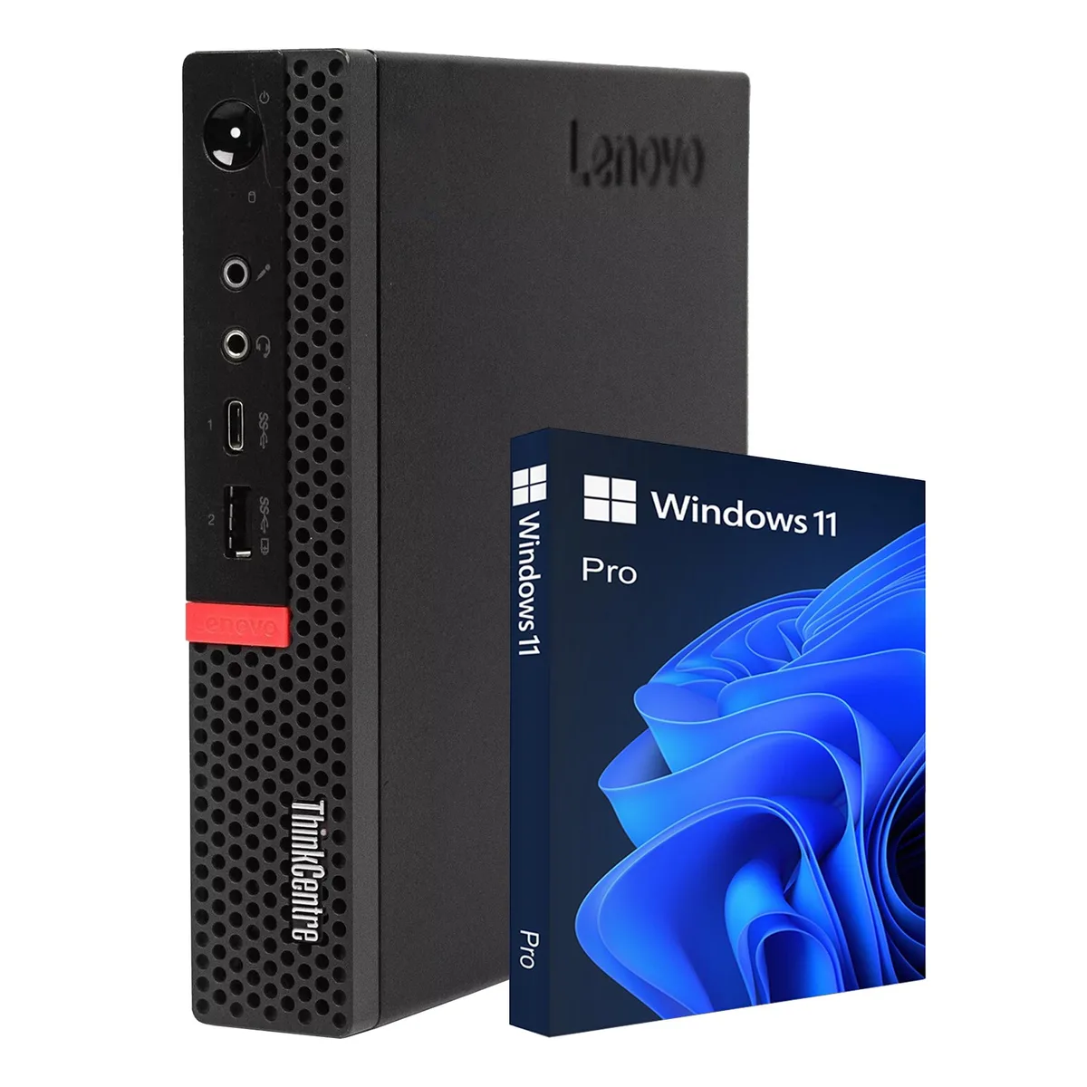 Small black Lenovo ThinkCentre M720q Tiny desktop PC
