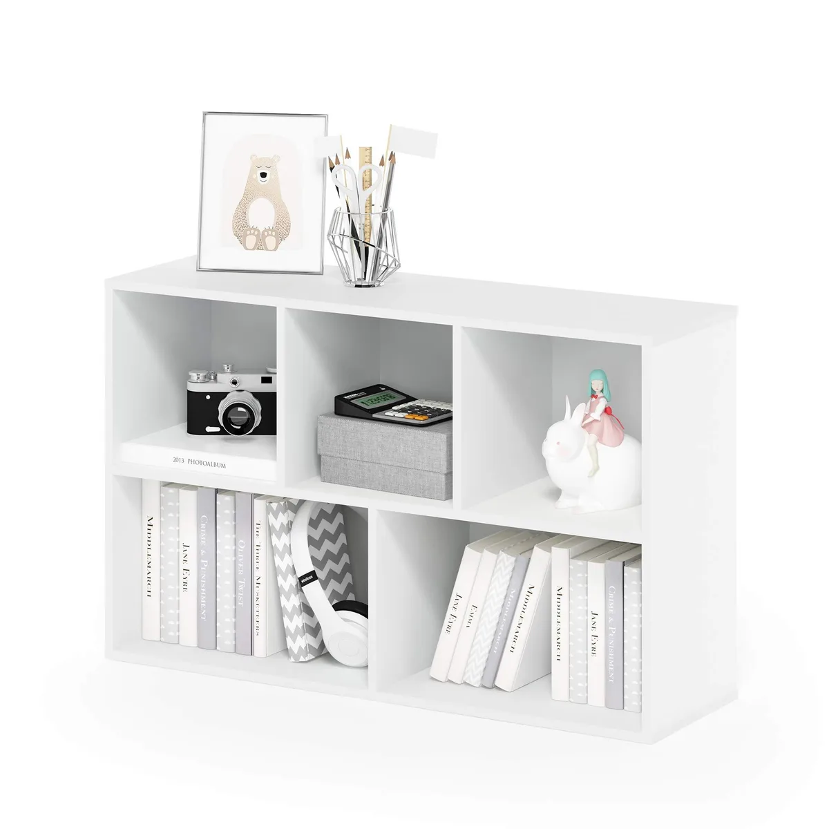  Knape &amp; Vogt Luder 5-Cube Bookcase 11069WH White 9.4 x 19.5 x 31.5 in — fotografia produktu