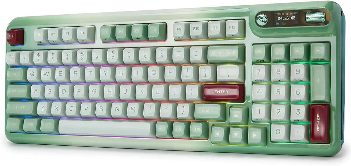 BFKK BFKK Z98 94-Key Gasket Hot-Swap Wireless Gaming Keyboard Green — photo du produit