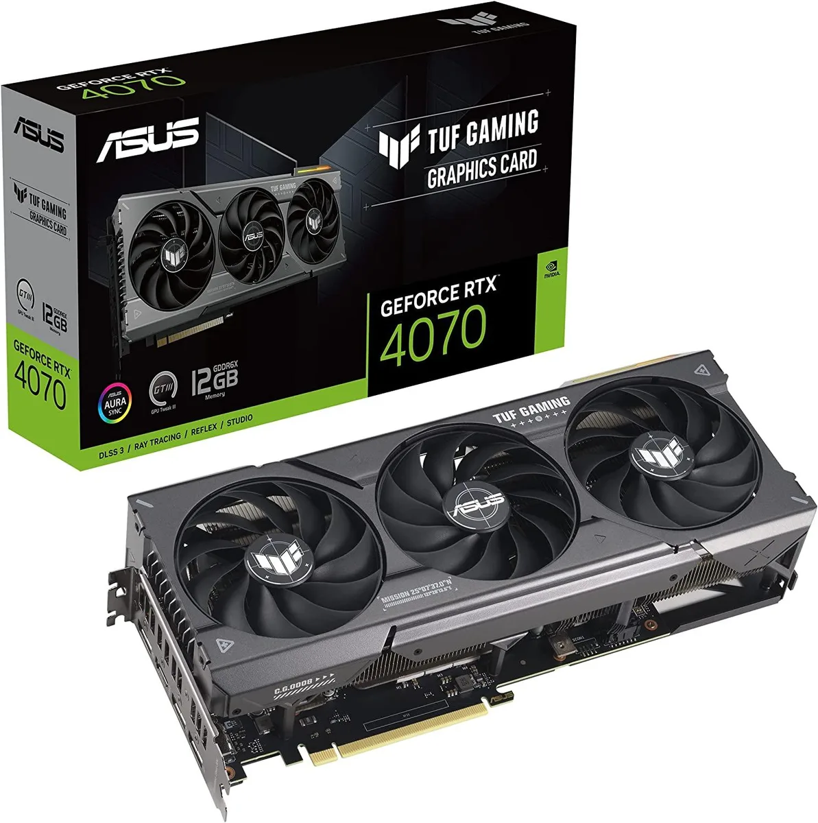 ASUS ASUS TUF Gaming RTX 4070 OC Edition 12GB GDDR6X graphics card — photo du produit