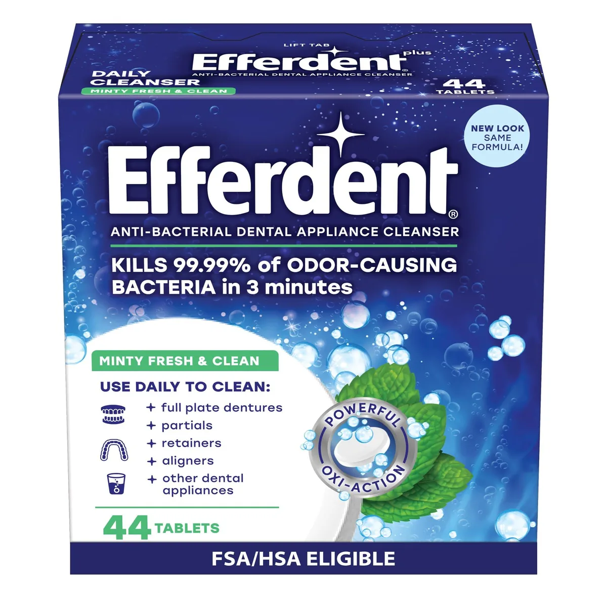 Waterpik 10814832015890A Efferdent Minty Fresh Clean 44 Count oral care — product photo