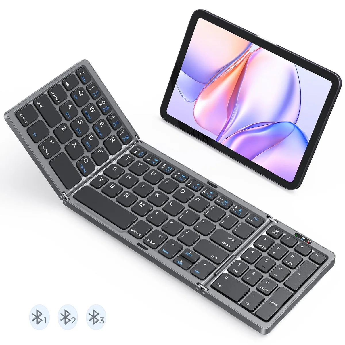 Meetion Gamer Foldable Bluetooth Keyboard 81-Key Black 33ft 60h 120d 7.41oz — 제품 사진