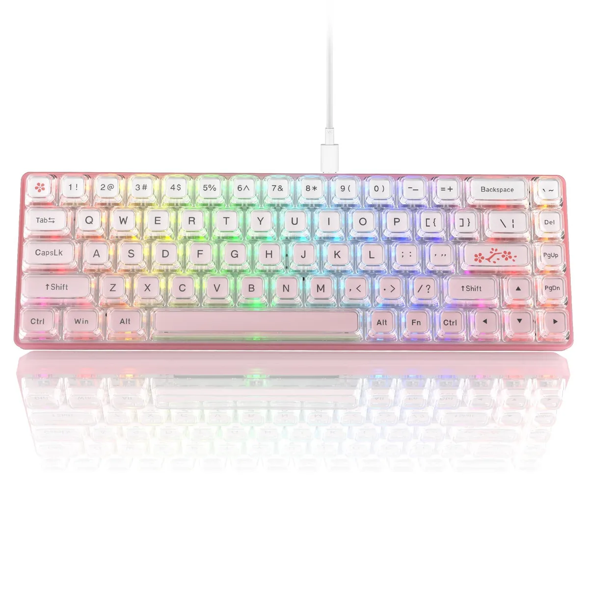 Womier Womier W-K68 60% 68-key Wired Gaming Keyboard Pink — photo du produit
