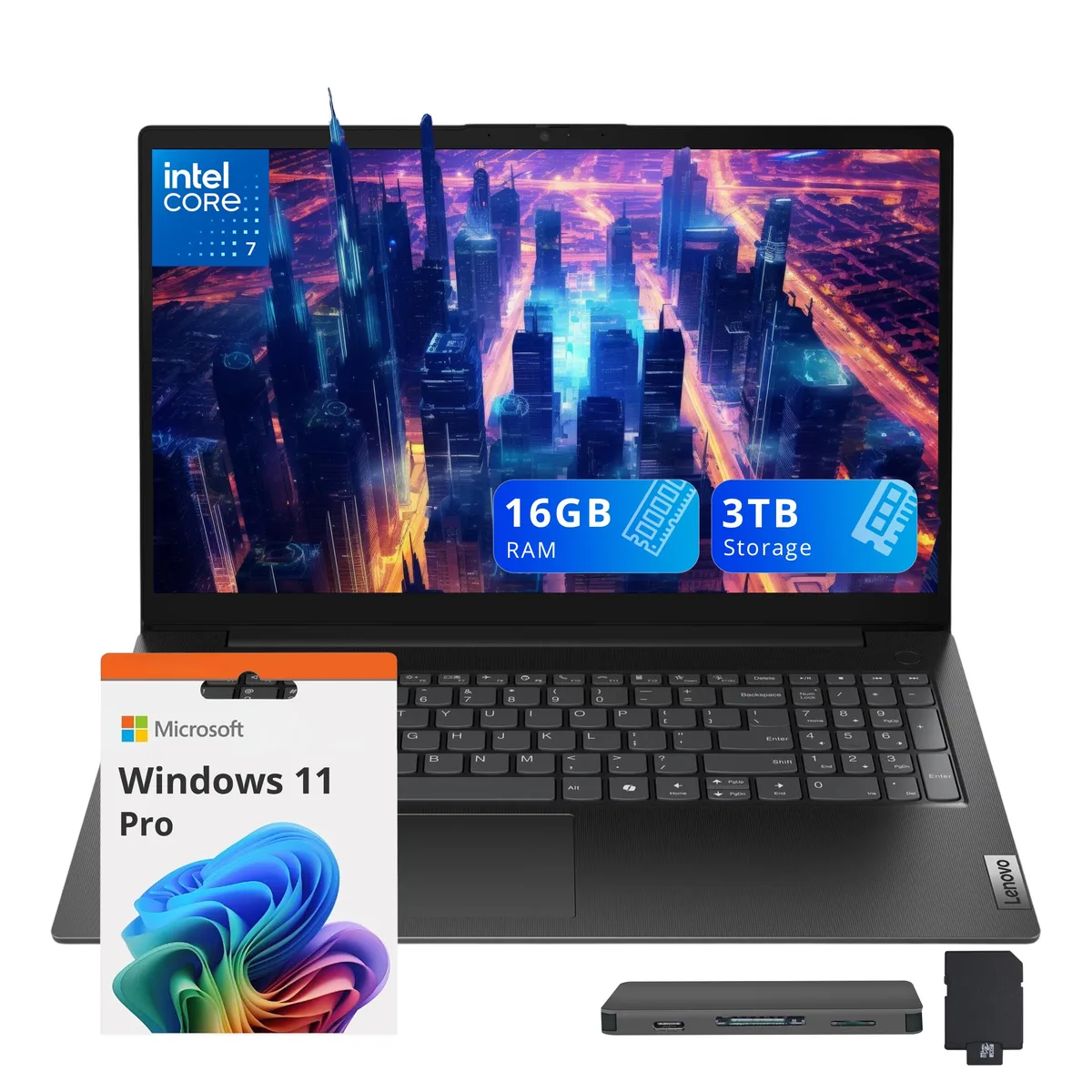 Lenovo Lenovo V15 Gen 5 15.6" FHD, Core 7 240H, 16GB, 2TB SSD + 1TB Dock, Win 11 Pro, Black — صورة المنتج