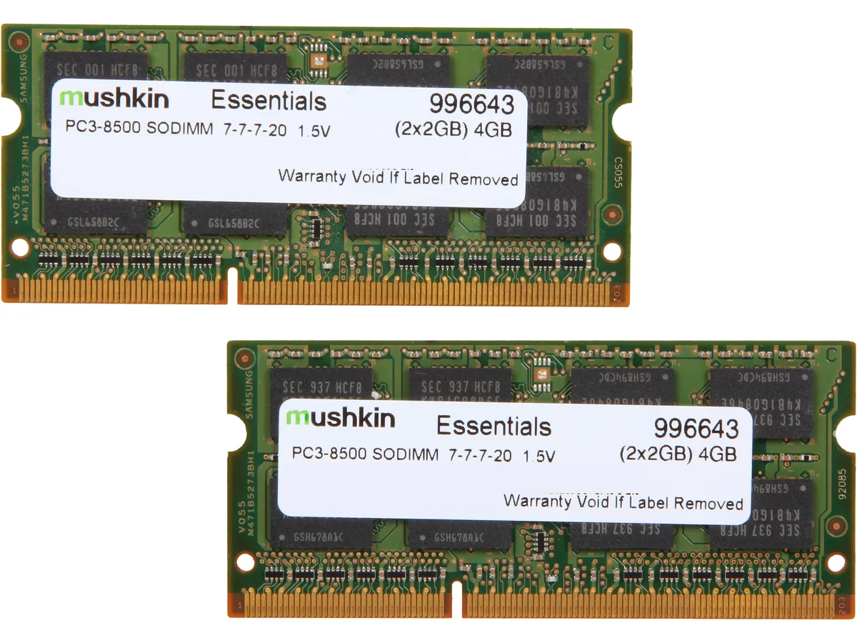 Mushkin Enhanced Mushkin Enhanced 996643 4GB (2x2GB) DDR3 1066 laptop RAM — productfoto