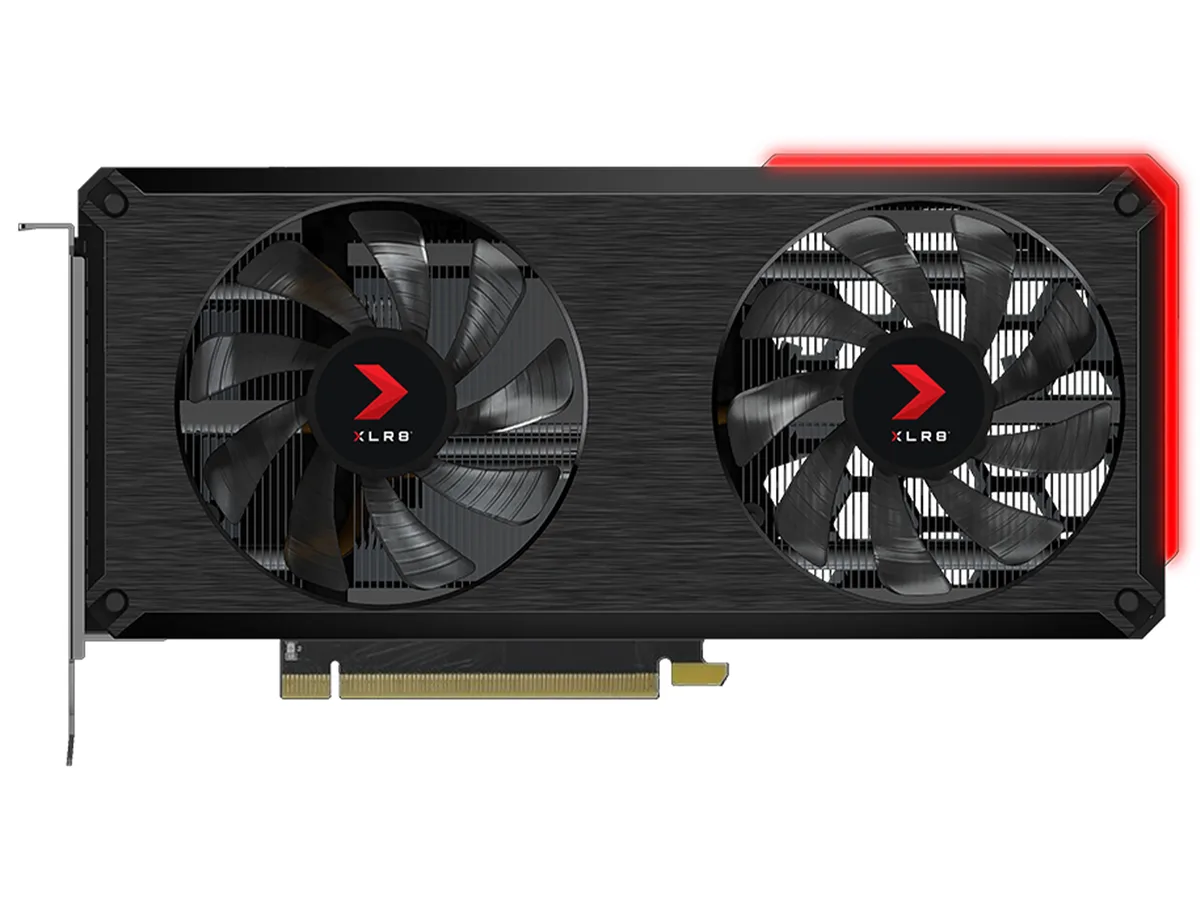 PNY XLR8 Gaming RTX 3060 12GB dual-fan graphics card with RGB lighting