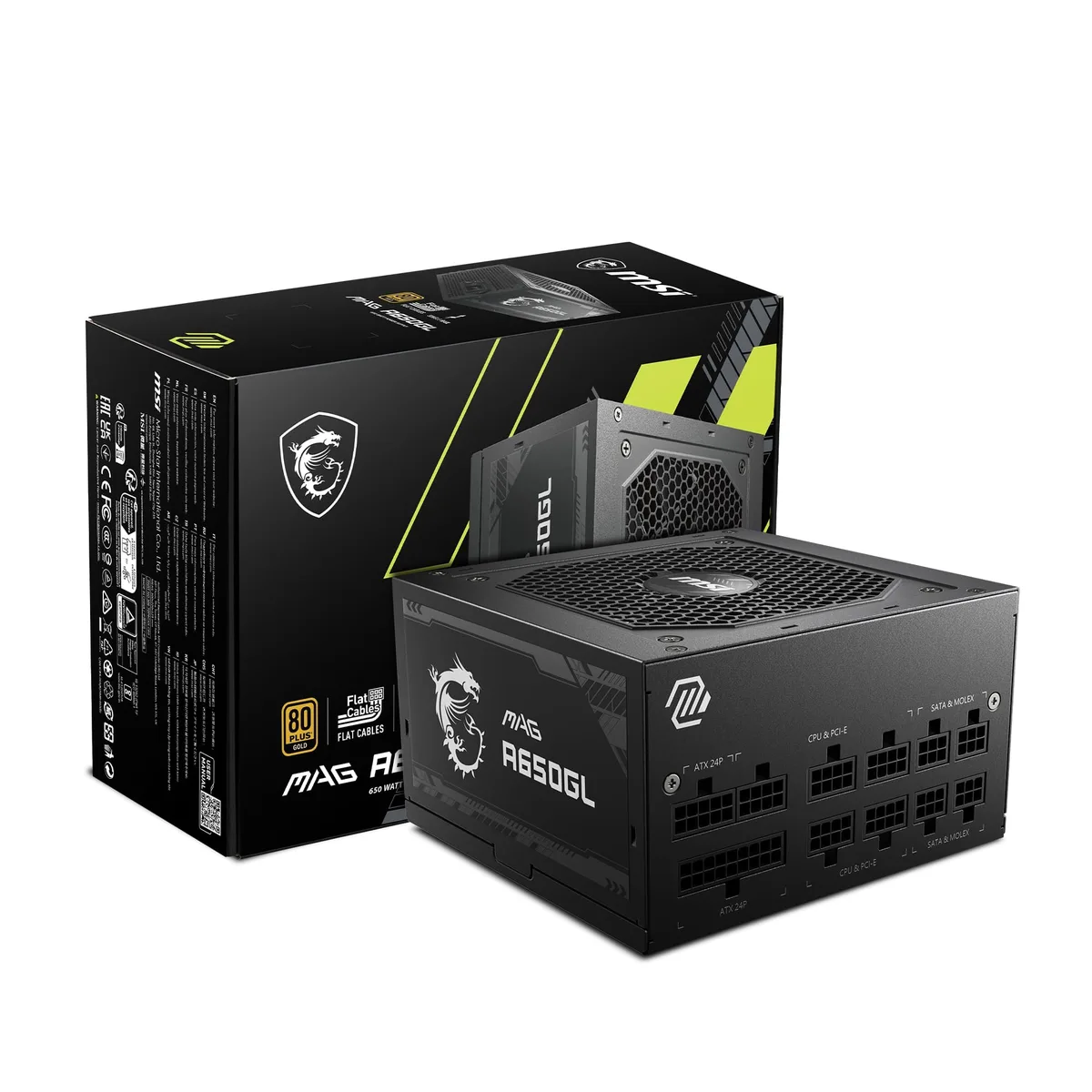 MSI MSI MAG A650GL 650 W fully modular power supply — product photo