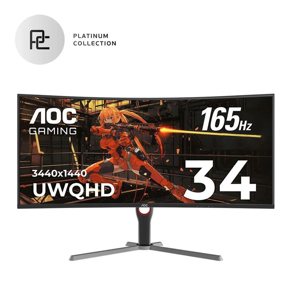 AOC Monitors AOC Monitors CU34G10X 34" 3440x1440 165Hz 1ms curved gaming monitor — Produktfoto