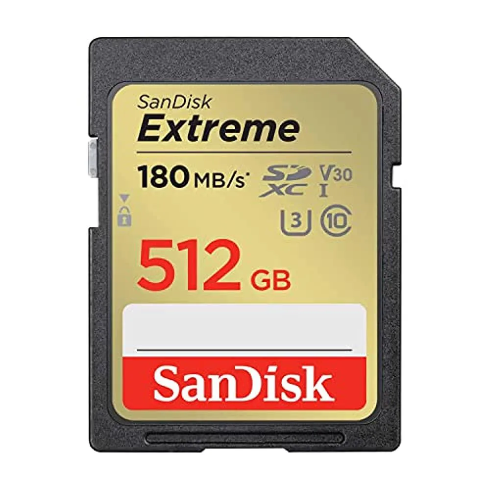 SanDisk SanDisk Extreme 512GB SDXC UHS-I U3 V30 Class 10 memory card — 商品照片
