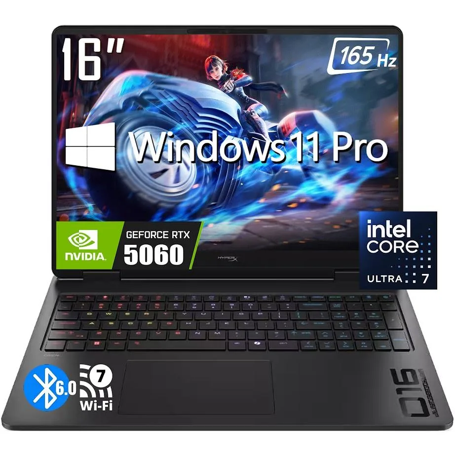 Silver HP OMEN 16 inch gaming laptop closed showing lid and hinge