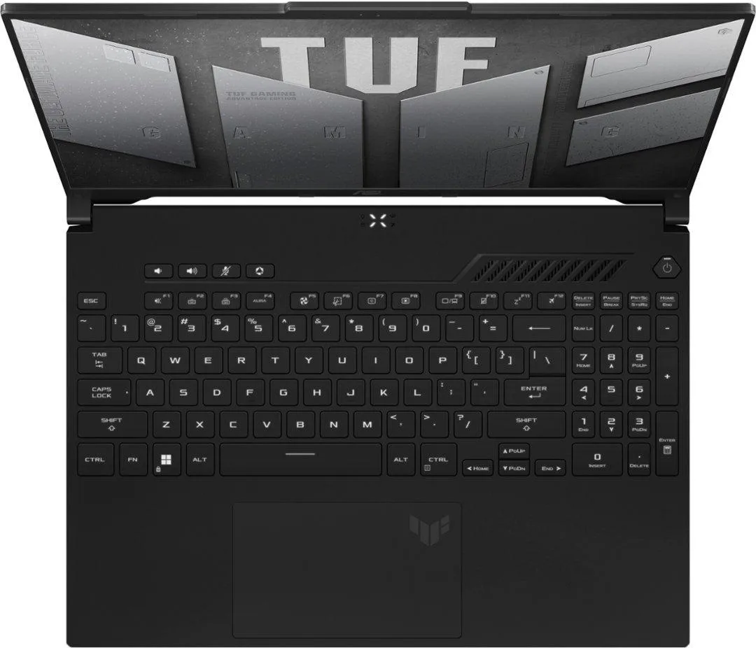 Black 16 inch gaming laptop with off black finish and backlit keyboard