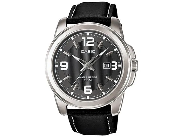 CASIO CASIO MTP-1314L-8AV 48mm Silver Dial Leather Watch — صورة المنتج