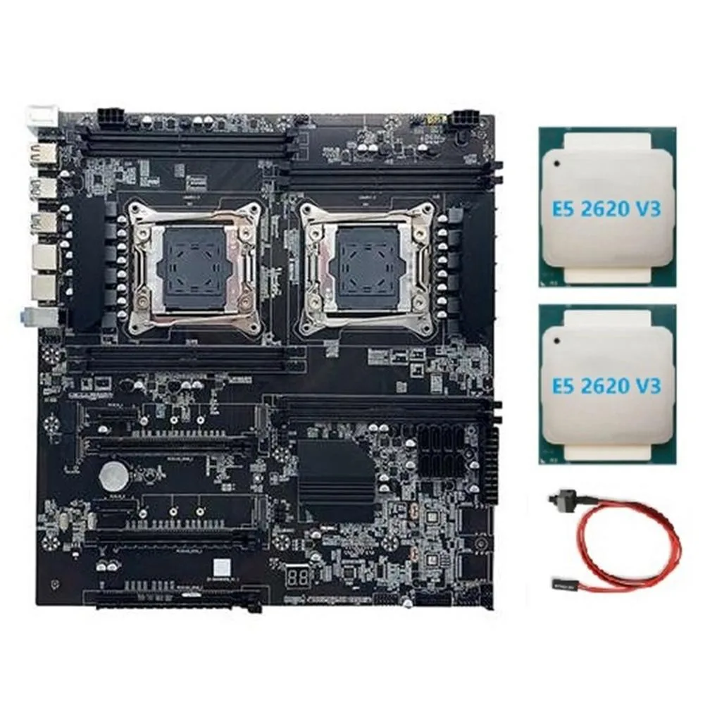 YINGHUA YINGHUA X99 Dual-Socket LGA2011-3 Server Motherboard with 2×E5 2620 V3 CPU — product photo