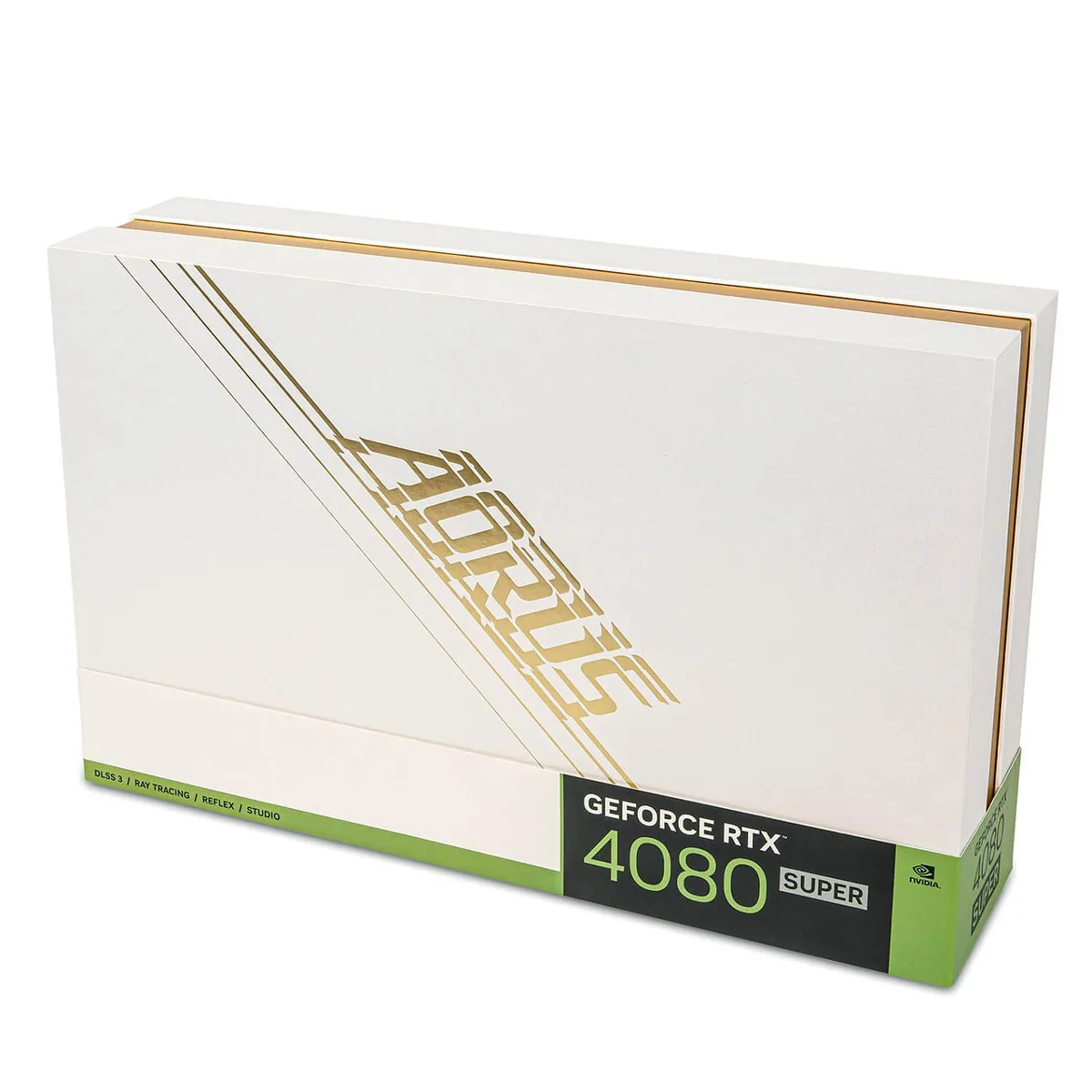 White graphics card with titanium crystallisation finish, triple fans, 357mm long