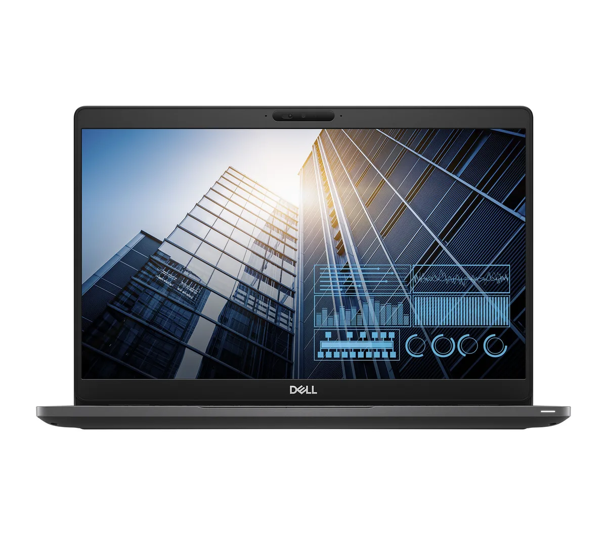 Silver Dell Latitude 5300 laptop closed showing 13.3 inch non-touch display and compact business chassis