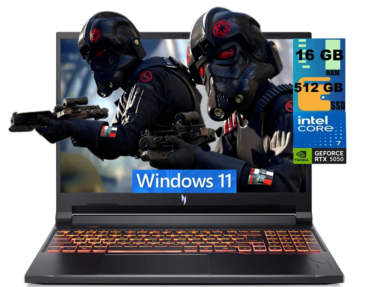 Acer America Acer Nitro V 16 gaming laptop Core 7 240H RTX 5050 16GB 512GB — produktbilde