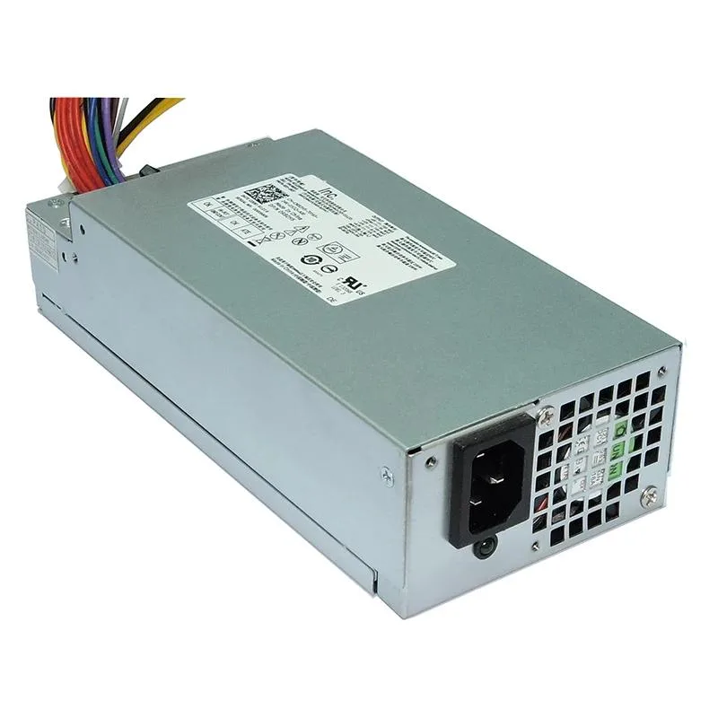 Rectangular ATX power supply unit in matte black finish with cooling fan visible