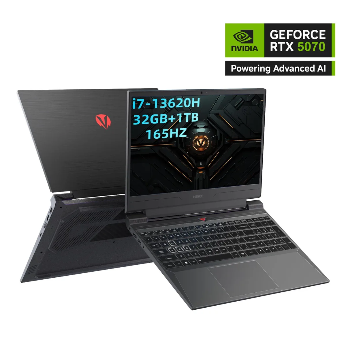 Hasee Hasee S8 gaming laptop Desert Black i7-13620H RTX 5070 32GB DDR5 1TB NVMe 15.6 165Hz — product photo