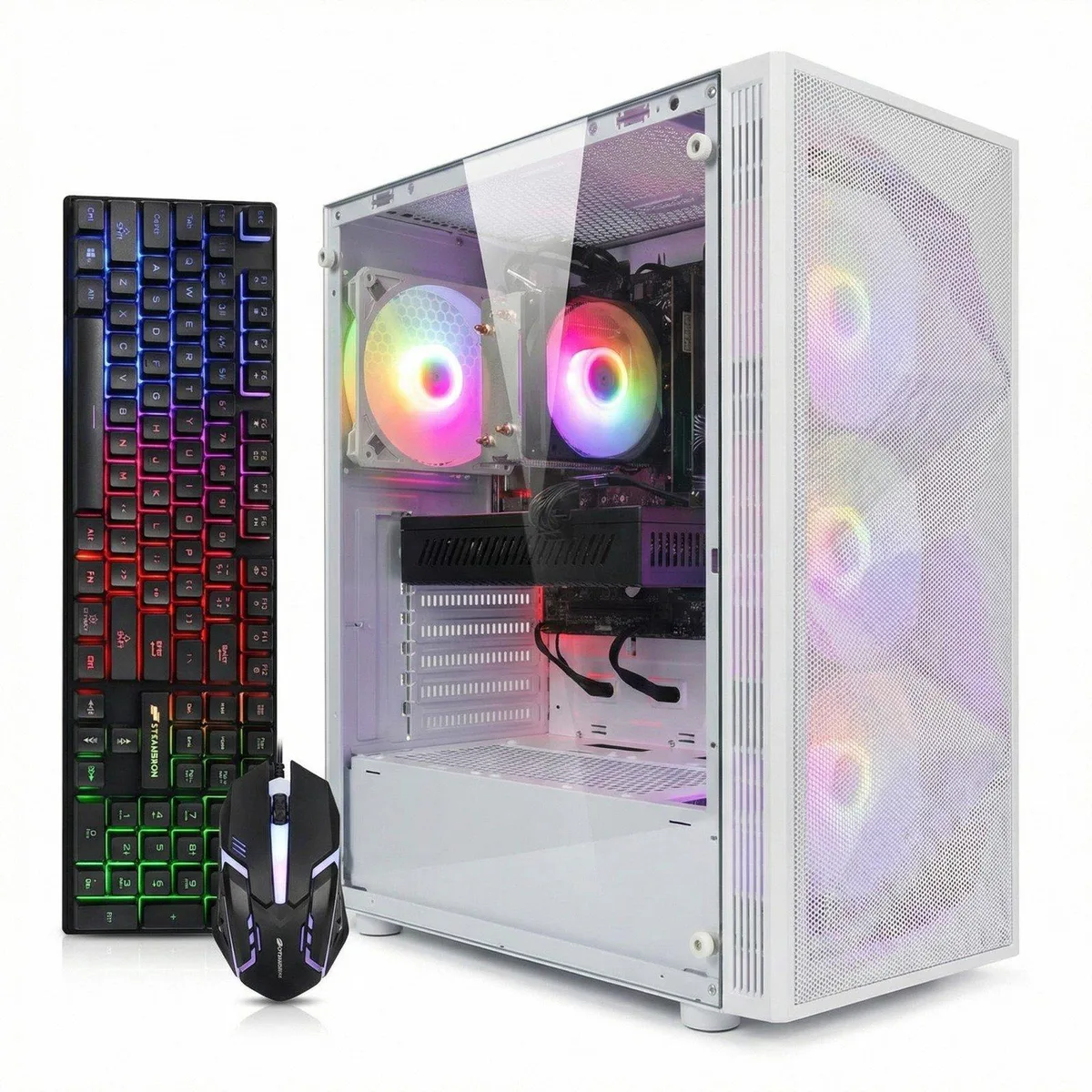 STGAubron STGAubron ABR1722 Gaming PC Ryzen 5 5600GT Radeon RX 6500 4G 16GB 1TB White — photo du produit