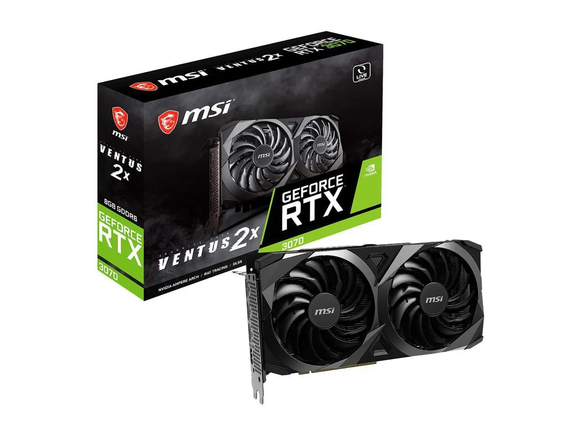 MSI MSI Ventus GeForce RTX 3070 Ventus 2X 8G OC LHR 8GB GDDR6 graphics card — produktbild