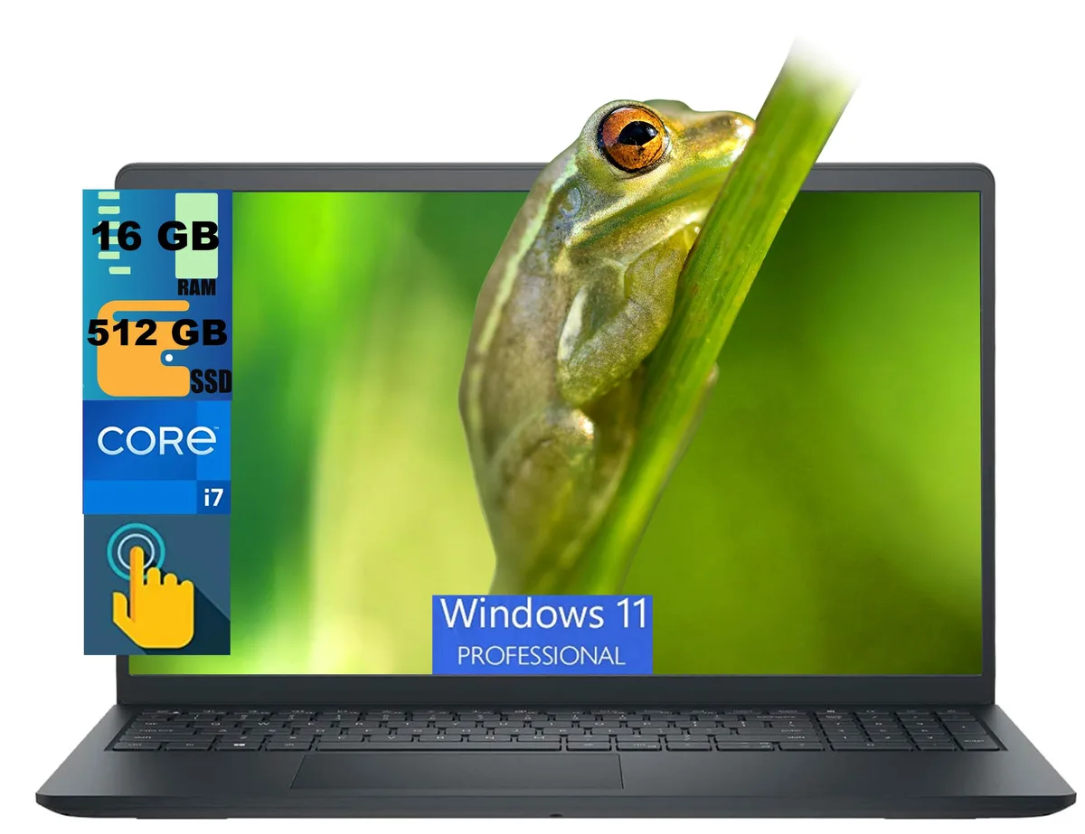 DELL DELL 15 laptop i7-1355U 10-core 16GB 512GB 15.6" FHD Touchscreen Windows 11 Pro — photo du produit