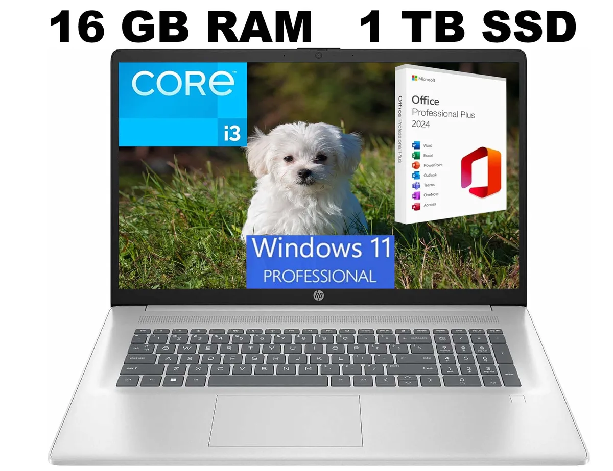 HP HP 17 Laptop 17.3" FHD Core i3-N305 16GB 1TB PCIe SSD — photo du produit