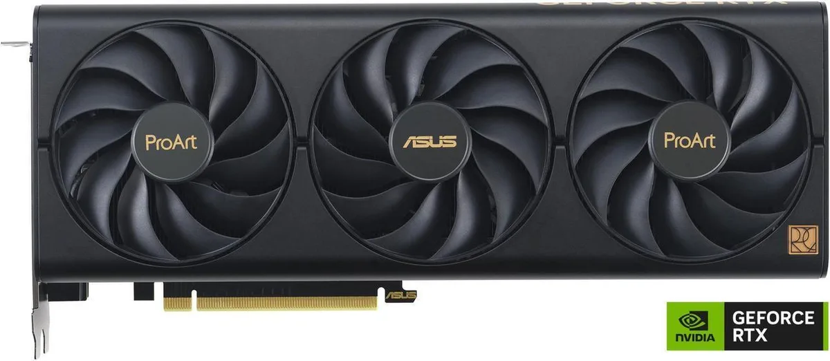 ASUS ProArt RTX 4060 Ti 16GB graphics card with triple-fan cooler and 2.5-slot design