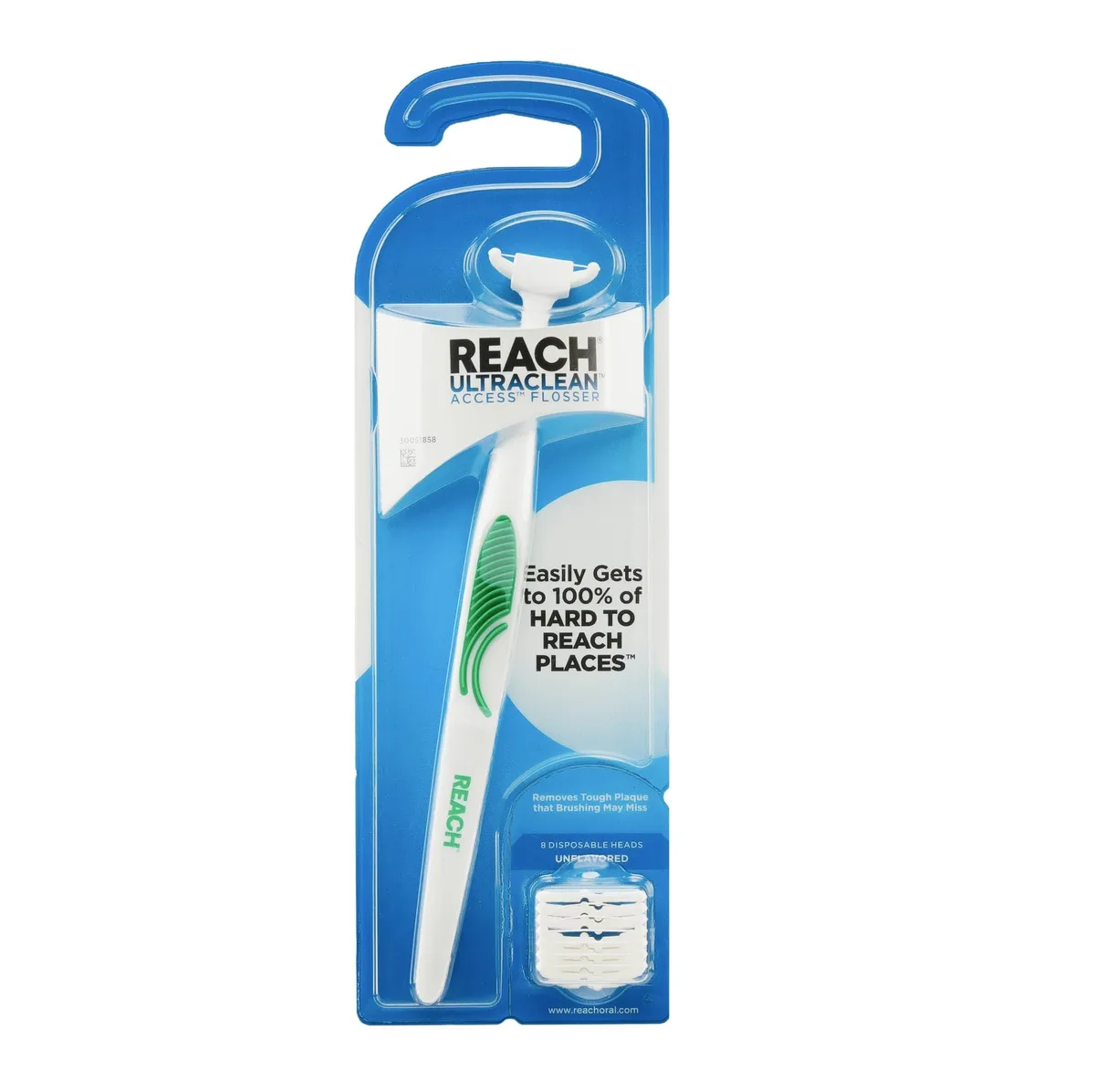 Waterpik Reach 523521100 Flosser Starter Kit 1 Flosser 8 Refill Heads Unflavored Oral Care — produkto nuotrauka