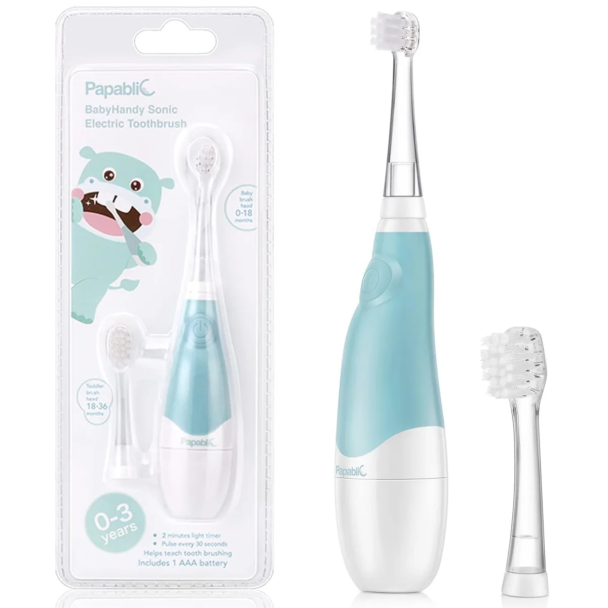  Papablic Baby Sonic Electric Toothbrush Blue 0-3 Years — product photo