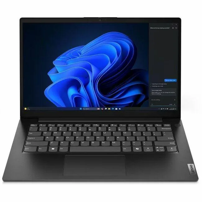 Black 14 inch Lenovo V14 G5 IRL laptop with non touch FHD screen