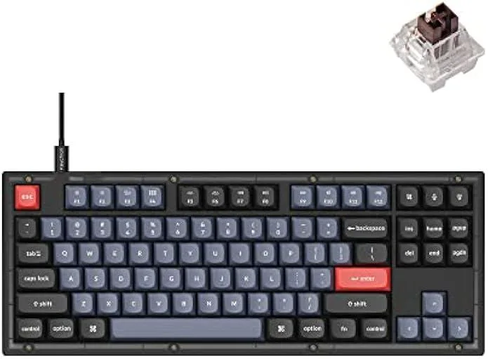 TAURKENAM TAURKENAM gaming keyboard TKL 87 keys Frosted Black-Translucent brown switch — product photo