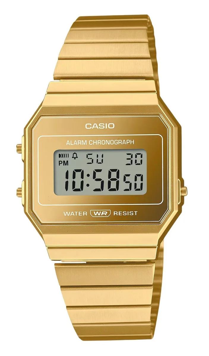 CASIO CASIO A700WEVG-9A Vintage Digital Gold Stainless Steel Watch — produkto nuotrauka