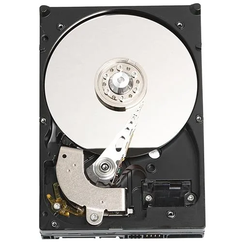 Silver 3.5-inch SATA hard drive bare drive with circuit board visible