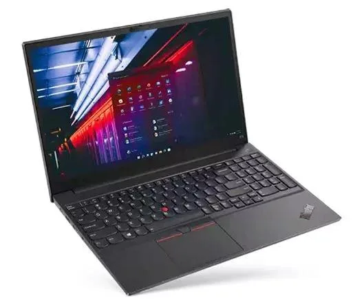 Black 15.6 inch ThinkPad laptop closed on a plain surface