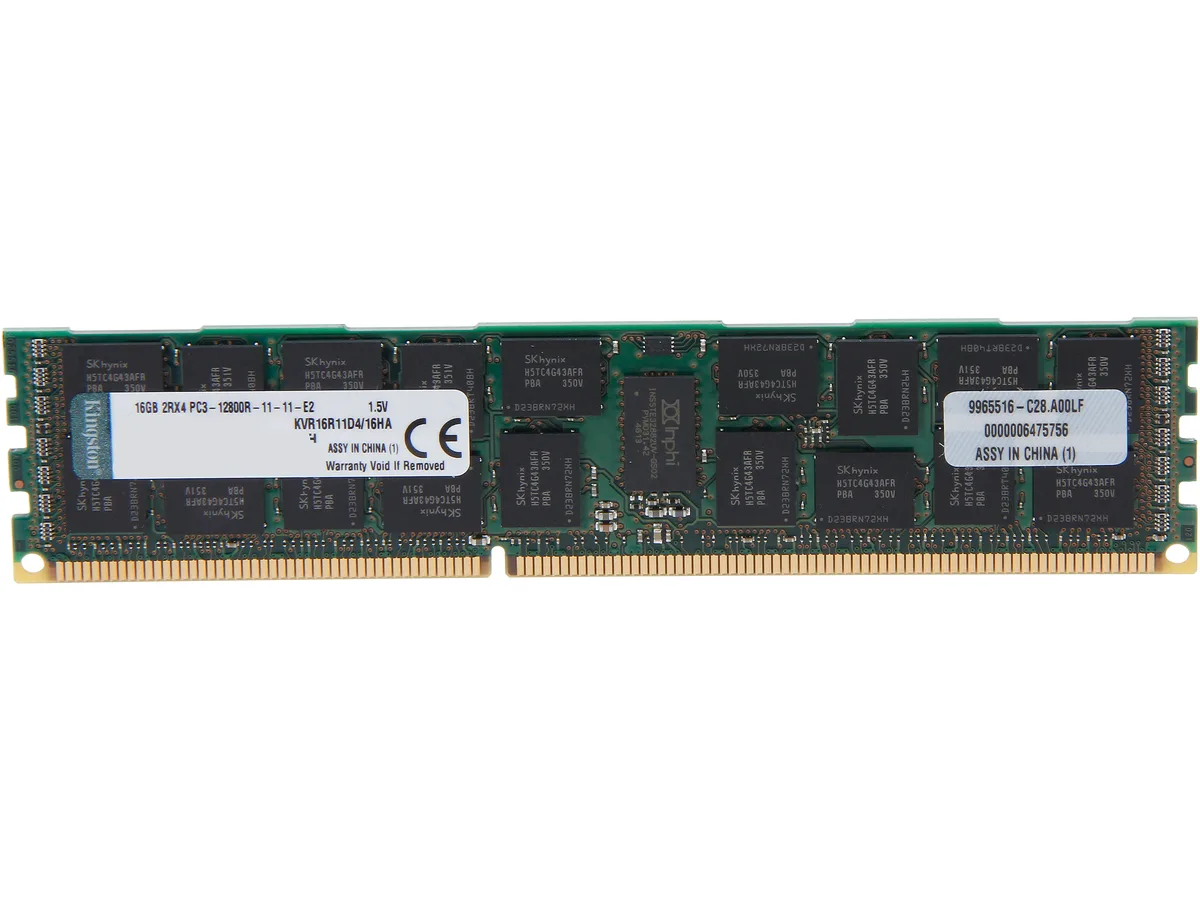 Kingston Technology Corp. Kingston Technology Corp. KVR16R11D4/16HA 16GB DDR3 1600 ECC Registered Server RAM — תמונת המוצר