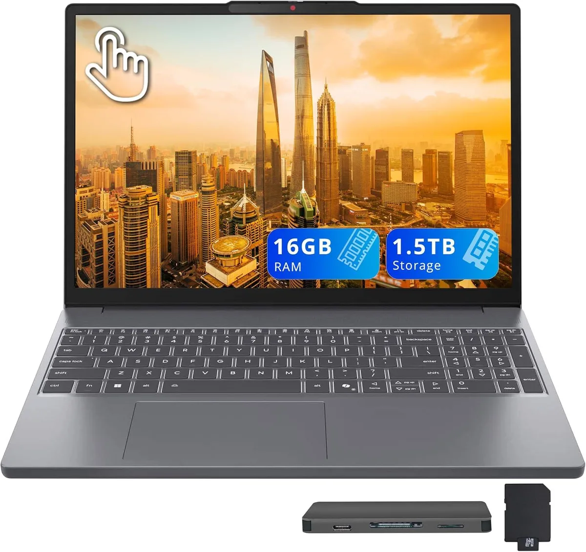 Lenovo Lenovo IdeaPad Slim 3 15.3" Touchscreen Business Laptop Ryzen 7 170 16GB 1.5TB Luna Grey — صورة المنتج
