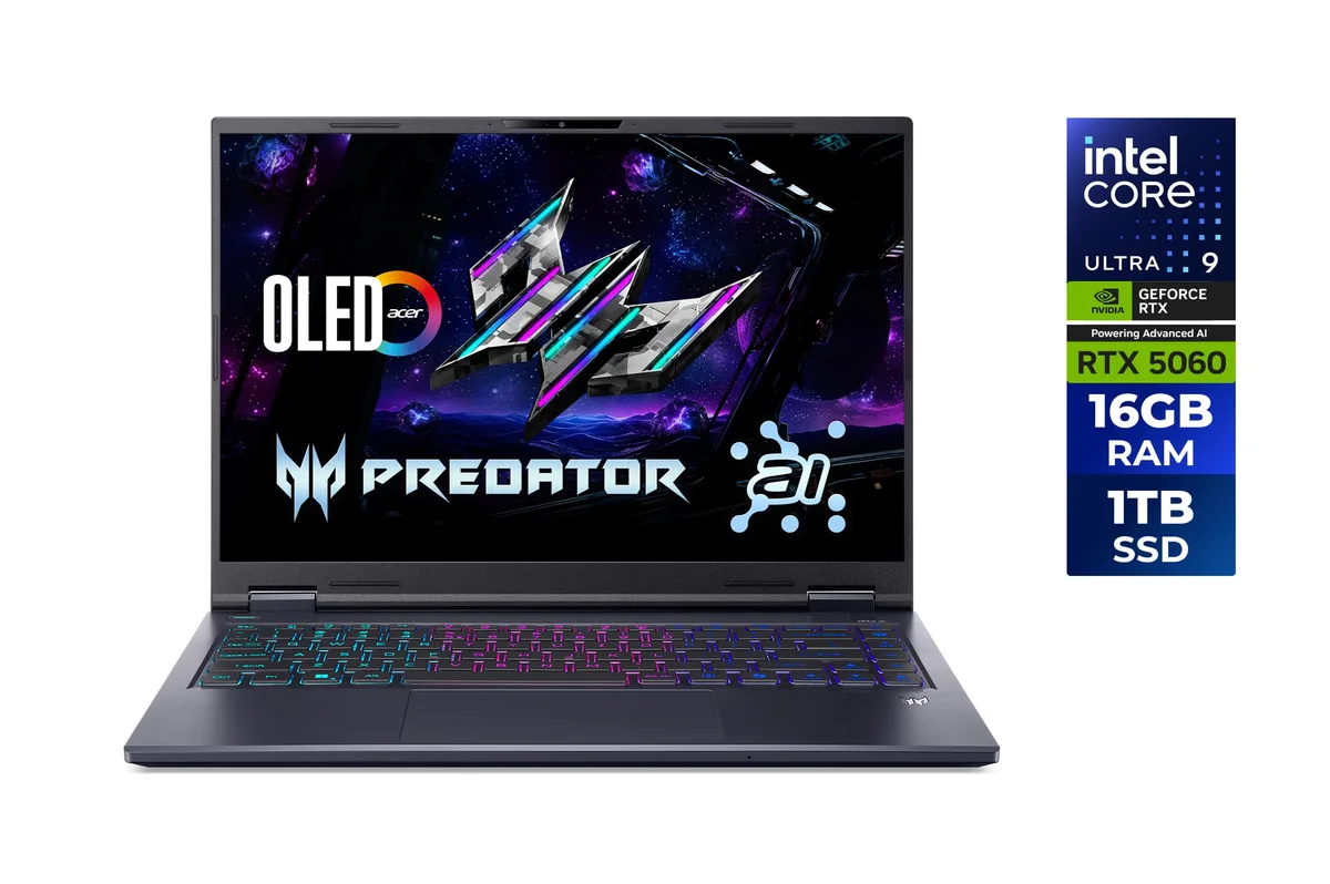 Acer Predator Helios Neo 14 AI laptop in Abyssal Black finish
