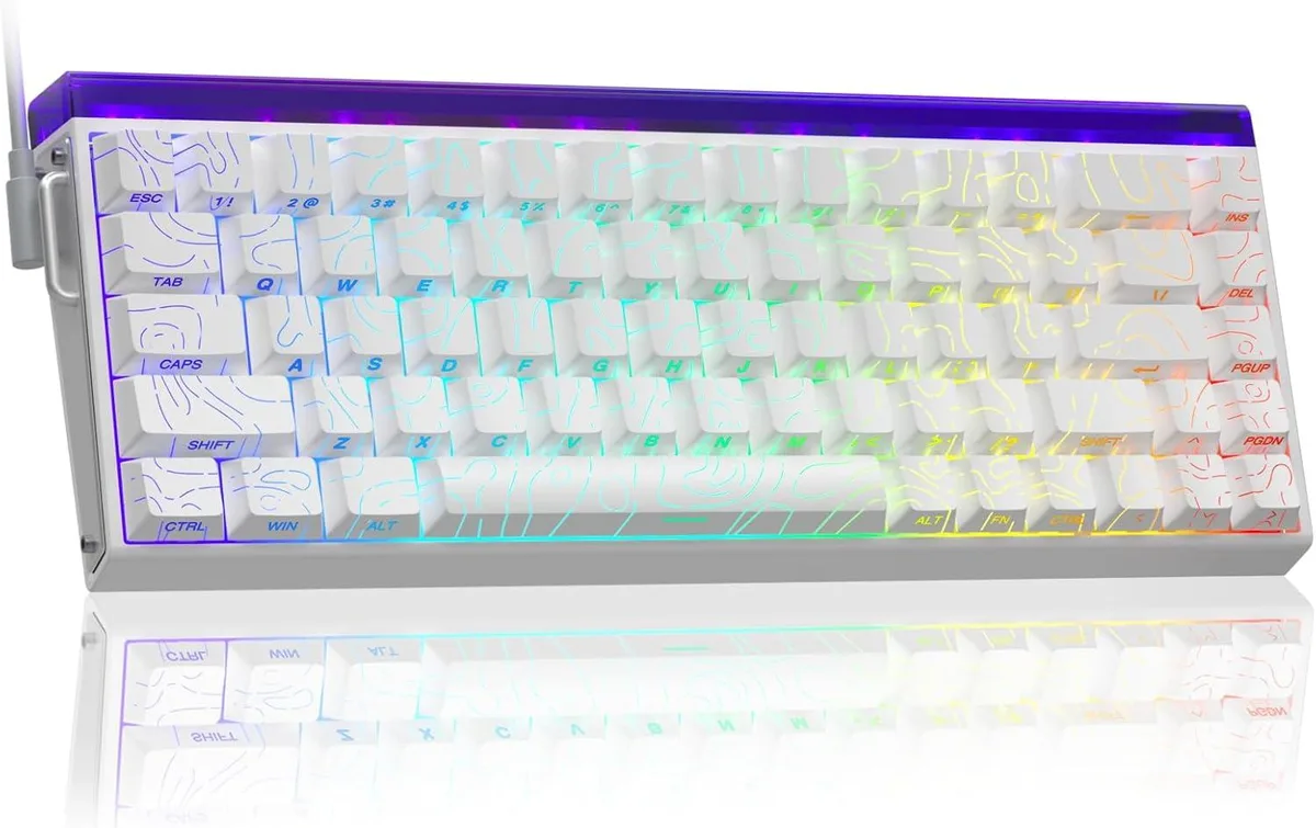 Compact 60% keyboard with side-printed PBT keycaps and RGB lighting